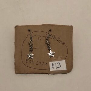 Silver and Bronze Star Dangle Earrings